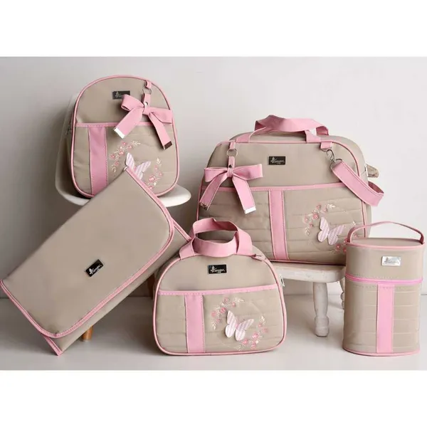 Kit Bolsa Maternidade Menino/Menina Mala de Luxo Térmica Impermeável Luender Baby