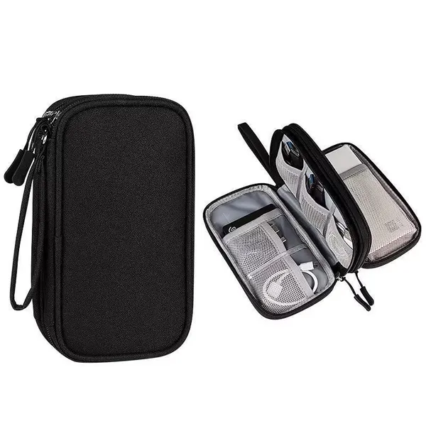 Necessaire organizadora bolsa portatil celular cabos fios armanazamento