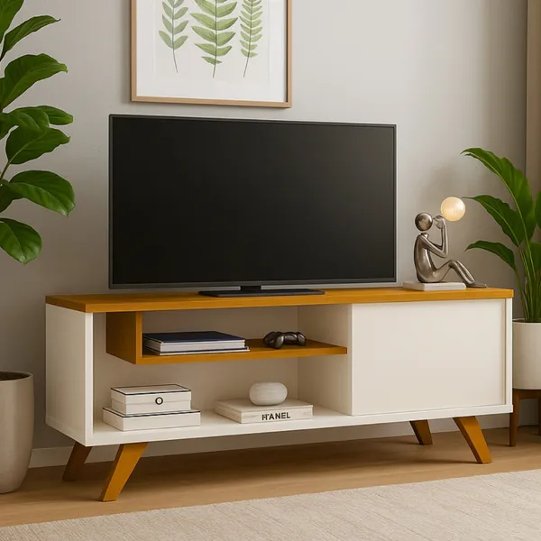 PROMOÇÃO Rack Para Tv Estante Sala Painel Bancada Suporte Aparador Móvel Com Prateleira Madeira