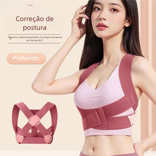 Correção de postura com excelente função anti-corcunda, alça invisível para os ombros angulada