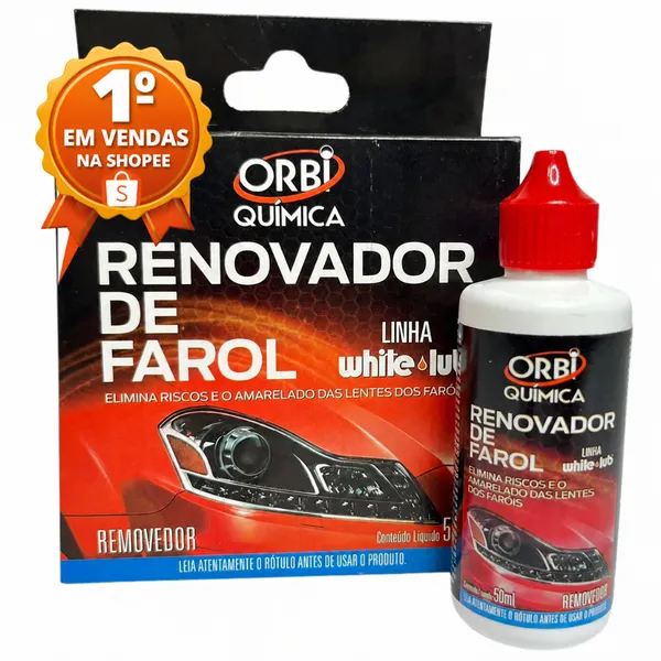 Renovador de Farol Orbi Tira Amarelado e Aspecto Fosco 50ml