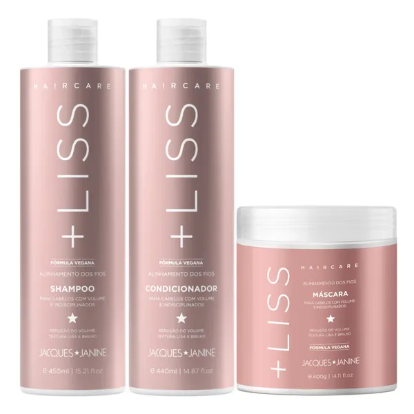 Kit Jacques Janine Hair Care Liss – Shampoo 450ml + Condicionador 440ml + Máscara Lisos Antifrizz 400g