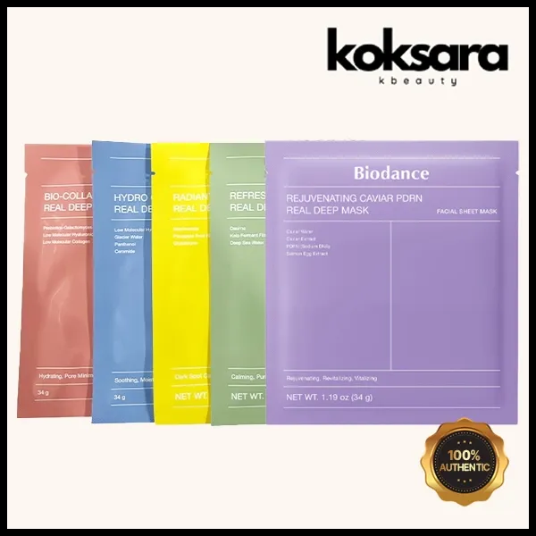 BIODANCE Real Deep Mask 34g (Collagen, Cera-Nol, Sea Kelp, Vita Niacinamide e Caviar PDRN)