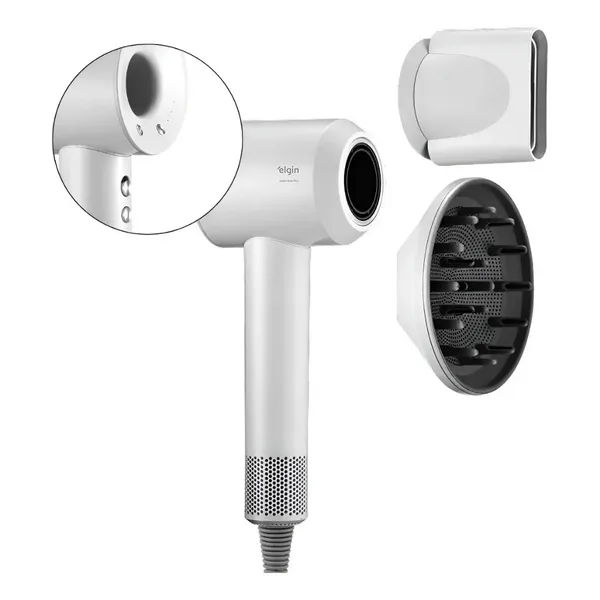 SECADOR DE CABELO SUPER IONIC PLUS BRANCO SES2W ELGIN