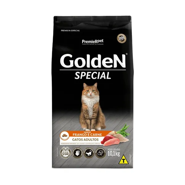 Ração Seca GoldeN Special Frango e Carne para Gatos Adultos 10,1kg