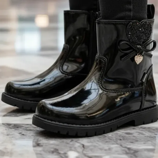 Bota Infantil Ortopasso Love Menina Verniz Feminino Feminina Blogueirinha Blogueira Coturno Inverno