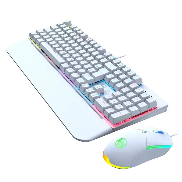 Kit Teclado Mecânico Gamer Switch Blue RGB + Mouse 3200DPI Anti-Ghosting PC - ESCOLHA POR MODELO