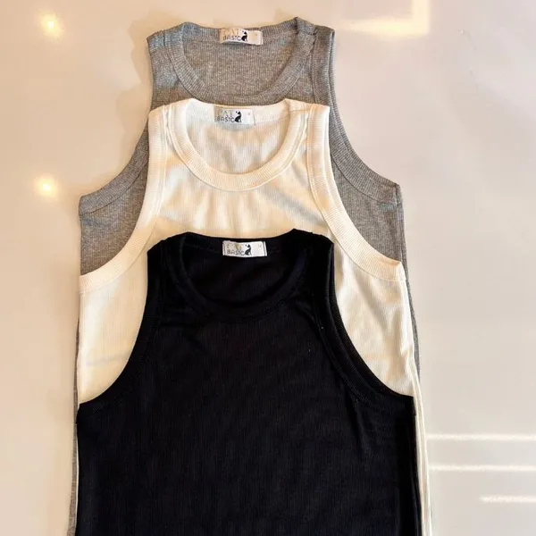 Kit 3 Regata Feminina Zarah Básica Algodão Canelado Ribana Verão Cores Sortidas