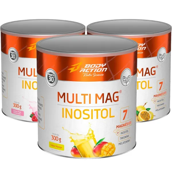 KIT 3X MULTI MAG INOSITOL 7X MAGNÉSIOS 300G BODYACTION
