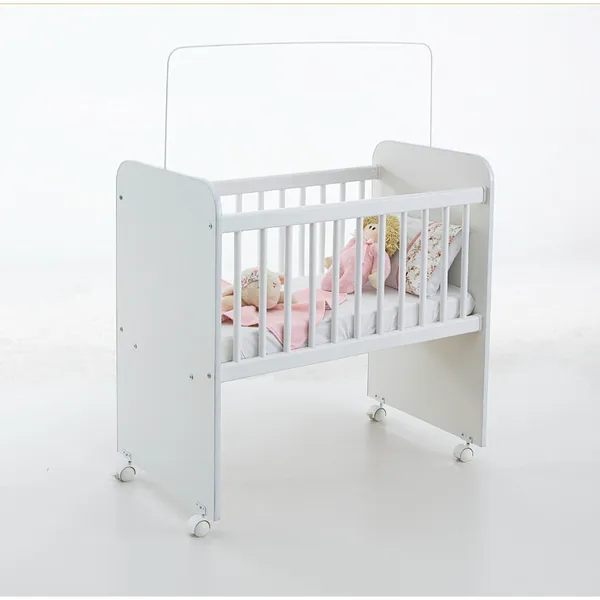 Mini Berço Com Colchão Rodinhas e Suporte de Mosquiteiro