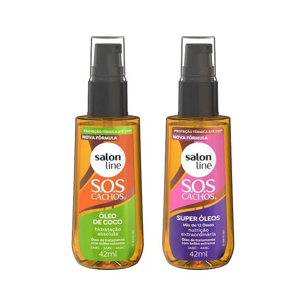 Kit SOS Cachos com Super Óleos e Óleo de Coco