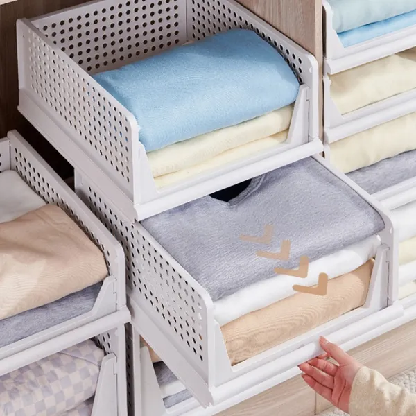 Kit 4 - Caixa Organizadora Dobrável Gaveta – Organizador para Roupas, Armário e Guarda-Roupa