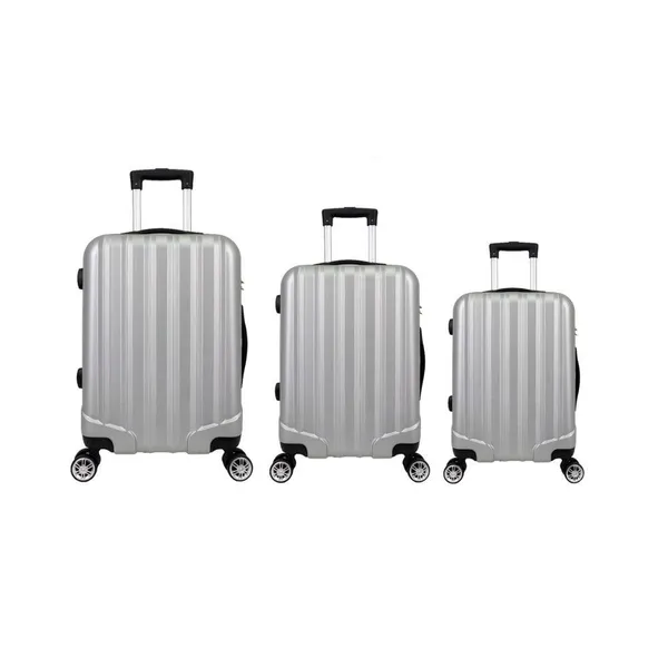 Kit Mala de Viagem abs 3 peças Adventure Fortt Prata - KMV01-PR