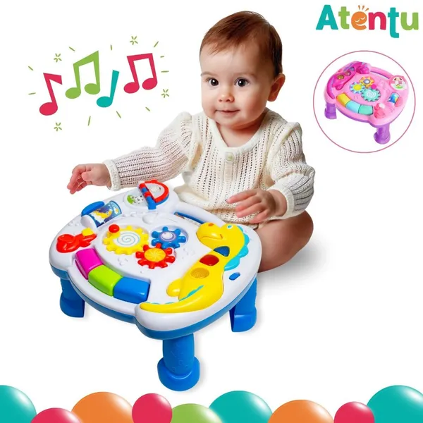 Mesa de Atividades Infantil Musical e Luzes Didática Interativa Divertida