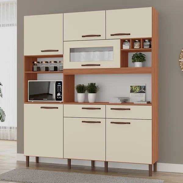 Armário de Cozinha Lyon 100% MDF 7 Portas e 2 Gavetas