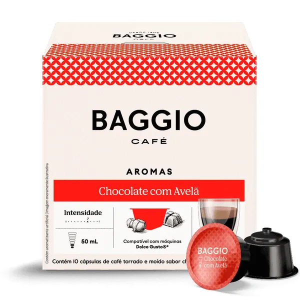 Baggio Café – Cápsulas Sabor Chocolate com Avelã Compatível com Dolce Gusto®️ (10 unidades)