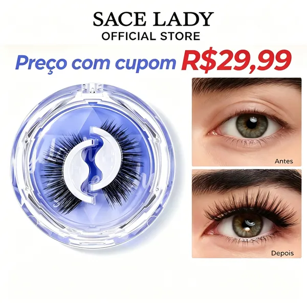 cílios postiços SACE LADY Naturais Volume Natural Macios Reutilizáveis