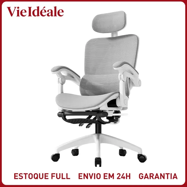 Cadeira Gamer Ergonômica Premium: Apoio Cabeça 3D + Lombar 2D Ajustável, Malha Respirá vel, 140kg