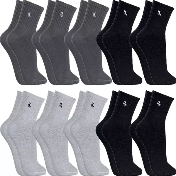 KIT 10 PARES MEIAS LUPO ORIGINAL CANO MÉDIO ALTO ALGODÃO MASCULINA FEMININA MEIA ATOALHADA GROSSA