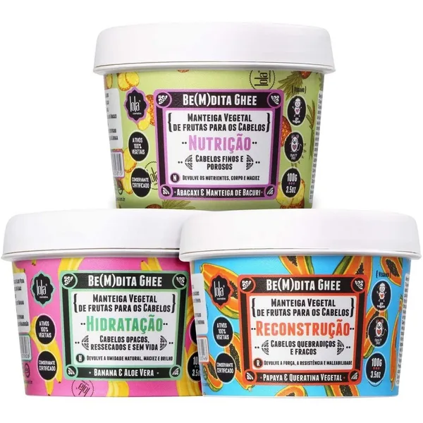 Kit ​Lola Cosmetics Cronograma Capilar Be(m) dita Ghee 3x100g