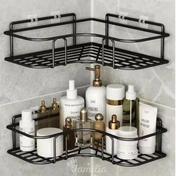 Kit1/3/4 Prateleiras Suporte Com Alto Adesivos Para Parede Banheiro Cozinha Lavanderia Shampoo Sabonete