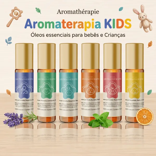 Blend Roll-On Óleos Essenciais Linha Kids Bebês e Crianças Aromathérapie Escolha o Seu