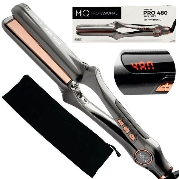 PRANCHA CABELO PROFISSIONAL MQ PRO480º F CHAPINHA TITANIUM BIVOLT