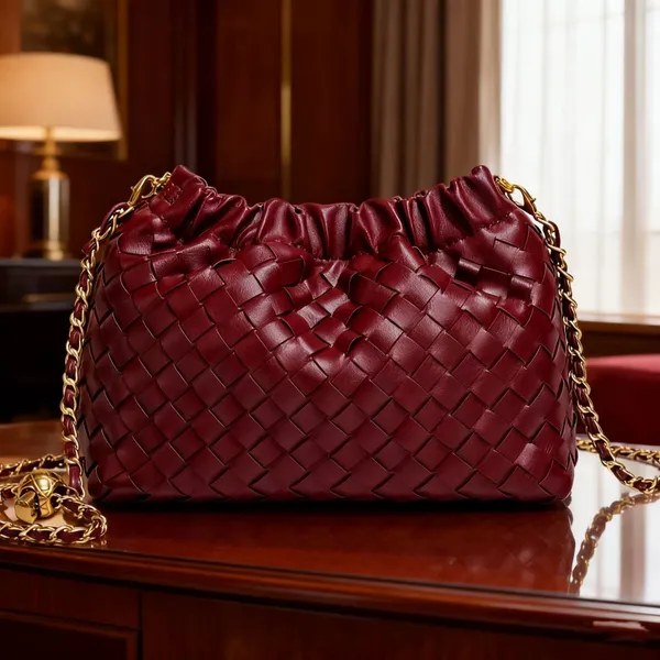 Bolsa feminino de Corrente de Metal, Bolsa de ombro Feita à Mão, bolsa transversal feminino