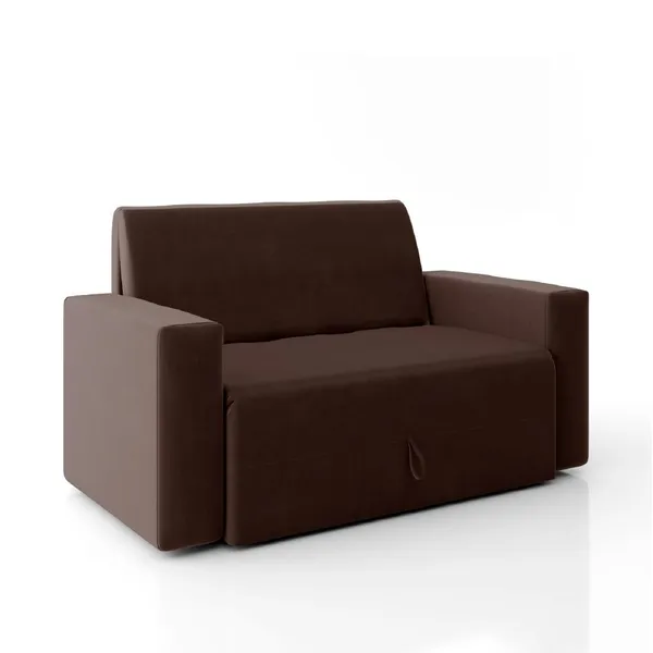 Sofá-Cama 2 Lugares Pratik 5000 Mamflex Marrom Suede