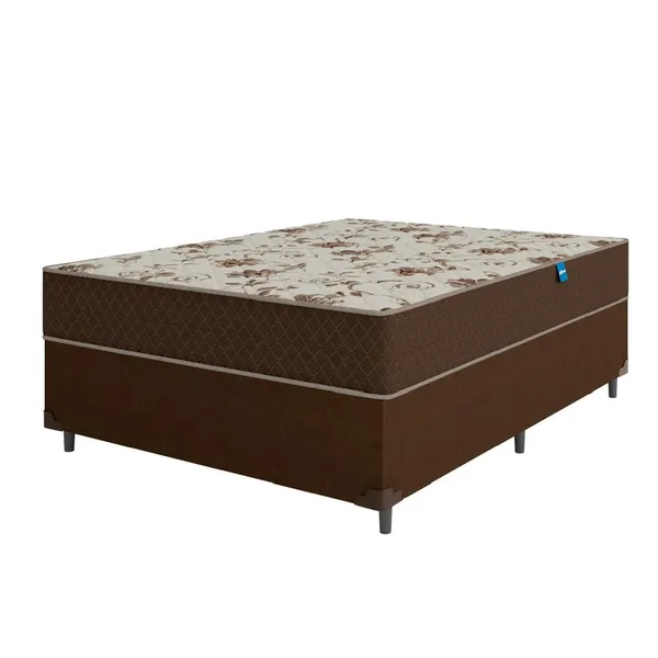 CAMA BOX CASAL COLCHÃO ESPUMA D33 MARQUÊS 138X188X57CM MARROM UMAFLEX - SUPORTA ATÉ 90KG POR PESSOA