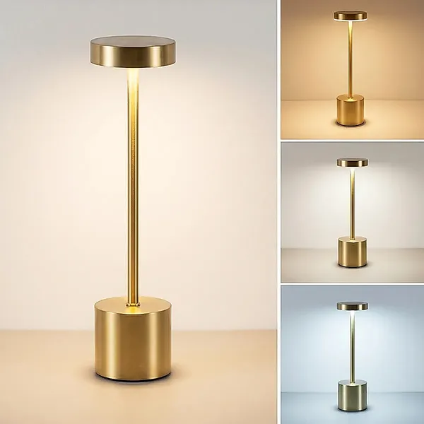 Luminária Mesa 3 Cores Abajur Led Dimerizável Recarregável