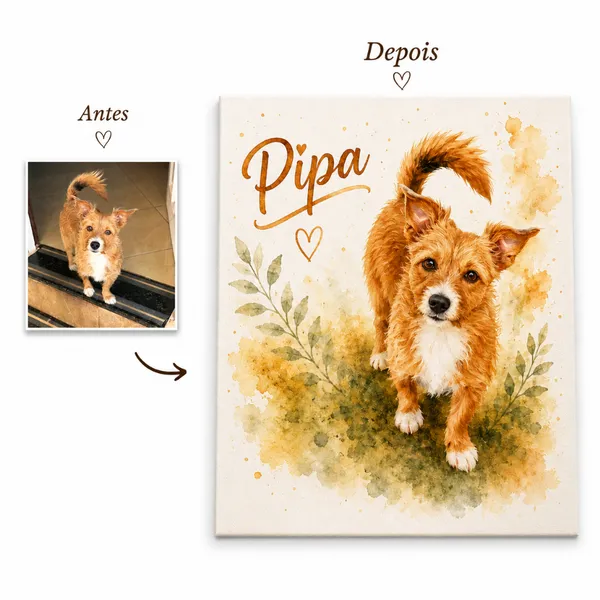 Quadro Decorativo Personalizado Pet Aquarela
