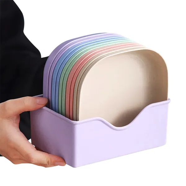 Kit Conjunto de Pratos Plásticos Duros Reutilizáveis 10/20/30 Peças com Base Resistente