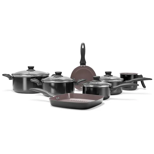 JOGO DE PANELAS BRINOX CERAMIC LIFE - EASY 7 PEÇAS PRETO