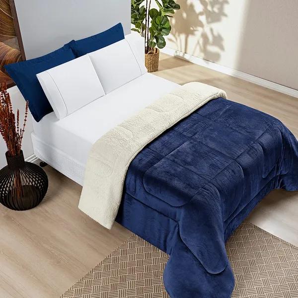 Coberdrom Queen Premium Dupla Face Manta com Sherpa Ultra Quentinho e Macio