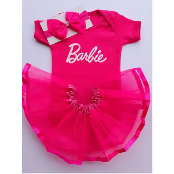 Body Bebê Mesversário / Saia Tule / Laço/ Barbi Fantasia Escolha o Modelo