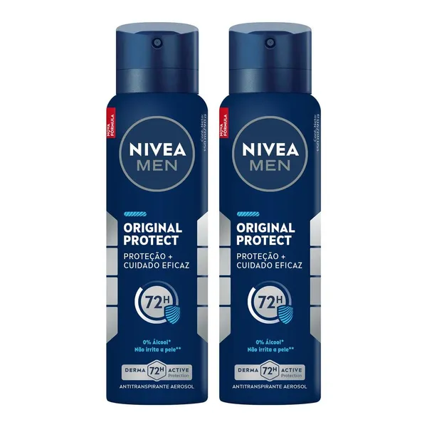 KIT NIVEA MEN DESODORANTE ANTITRANSPIRANTE AEROSSOL ORIGINAL PROTECT 150ML