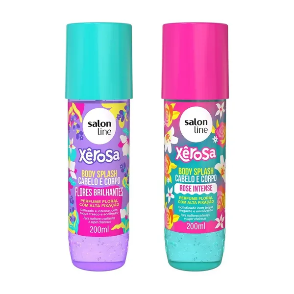 Kit 2 Body Splash Xêrosa Flores Brilhantes e Rose Intense