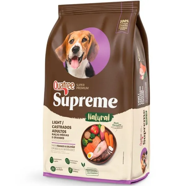 Ração Quatree Supreme Cães Castrados Light Raças Médias e Grandes 15KG