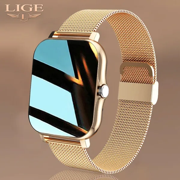 LIGE relogio inteligente masculino e feminino com à prova d 'água masculina Smartwatch Women relógio