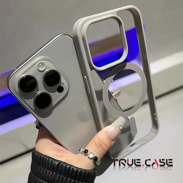 Capa De Telefone De Carregamento Magnético De Titânio natural Fosco Para iPhone 11 13 12 15 16 14 17Pro Max 7/8 celular