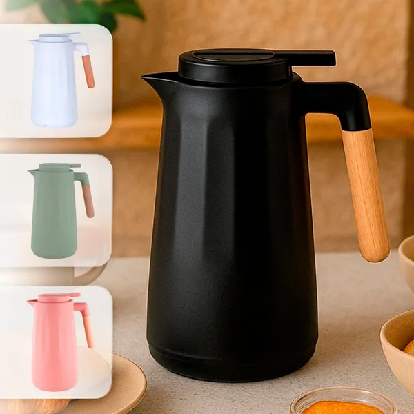 Garrafa Térmica 950ml Litro Sotto Para Chás/Café  Design Moderno Cabo Madeira