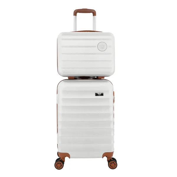 Kit Mala de Bordo Viagem Avião 10kg Pequena ANAC 55x35x23cm 4 Rodinhas 360 com Frasqueira de Mão ABS