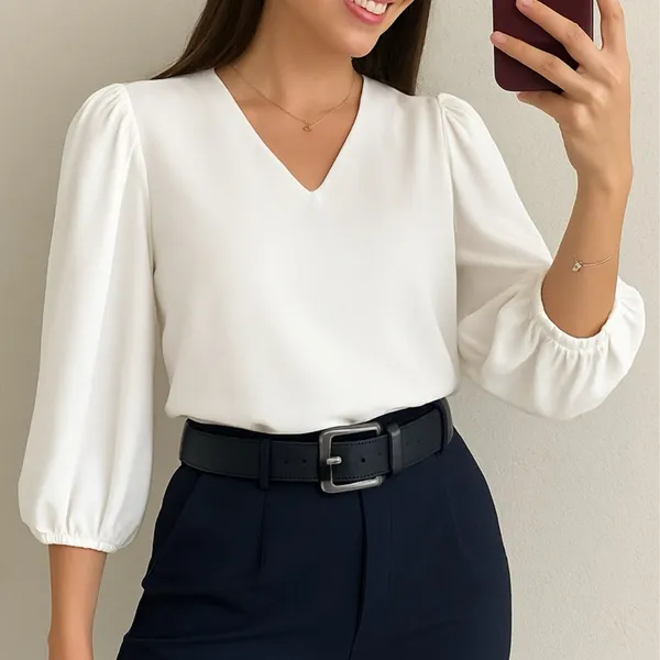 Blusa Feminina Novas Cores Manga 3/4 Evangelica Moda Social