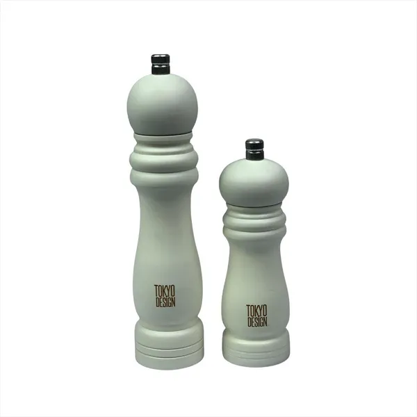 Kit 2 Moedores Temperos Condimentos Triturador Madeira Ajustável Sal Grosso Pimenta Cozinha