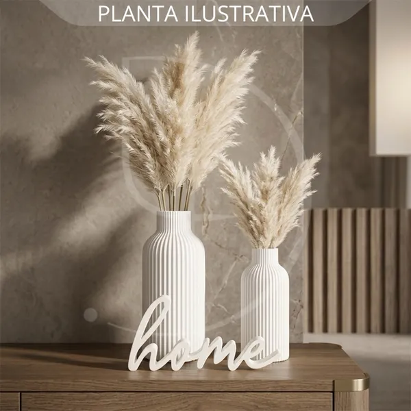 Kit Decorativo Minimalista Home 2 Vasos Cachepô Moderno + Palavra Estilizada