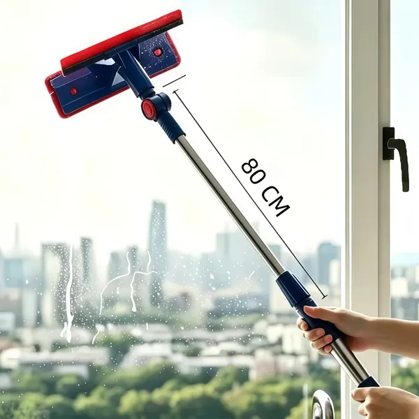 Rodo Limpador de Vidro Extensível  Rotativa 360°  Limpeza de Vidro Externo para Apartamentos Altos Domé | Envio Imediato