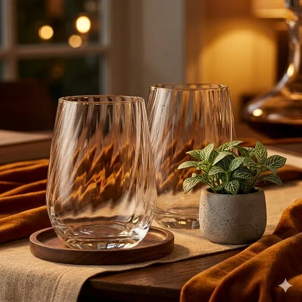 Conjunto 4 e 6 Copos de Vidro Cristal 480ml Premium Luxo para Água Suco Drinks Cozinha e Presente
