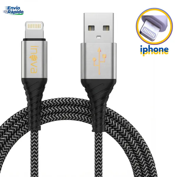 Cabo Carregador Usb Lightning iPhone iOS Reforçado 2 Metros Apple Inova Original