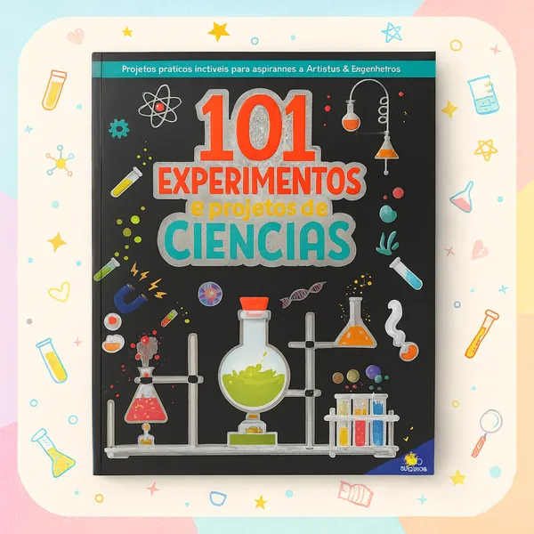 Livro Infantil Educativo 101 Experimentos E Projetos De Ciências | Aprendizado Divertido E Interativo